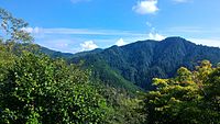 城跡のある赤谷山。八幡城からの遠景。