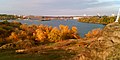 Image 8 Dnieper Hydroelectric Station as seen from Khortytsia island near Zaporizhzhia, Ukraine