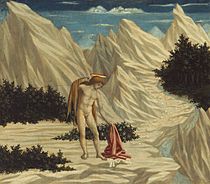 多梅尼科·維內齊亞諾（英语：Domenico Veneziano）的《在荒漠中的聖約翰》（San Giovanni nel Deserto），28.3 × 32.4cm，約作於1445年，來自山繆·亨利·卡瑞斯的收藏。[9]