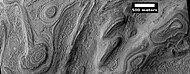 Close view of concentric and parallel ridges, as seen by HiRISE under HiWish program