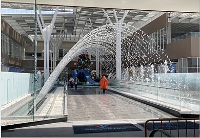 Bridge with fountain