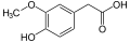 de: Struktur von Homovanillinsäure (HVA, 4-Hydroxy-3-methoxy-phenylesigsäure); en: Structure of homovanillic acid (HVA, 4-hydroxy-3-methoxy-phenylacetic acid)