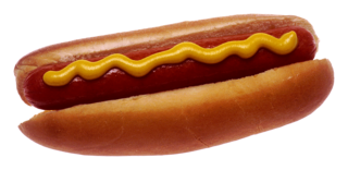 <span class="mw-page-title-main">Hot dog</span> Sausage in a bun