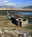 Polje of Feneos, Greece, lake until late 19. Century. Rain showers flood large parts even today