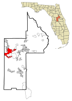 Location in Lake County and the state of Florida