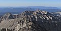 The top of Mount Pickering centered, as seen from Mount Whitney.