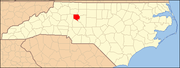 Davie County map North Carolina Map Highlighting Davie County.PNG