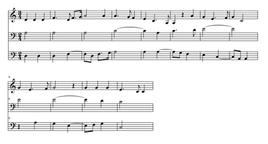 Example of a prolation canon. Agnus Dei el Missa l'homme armé super voces musicales de Josquin Desprez