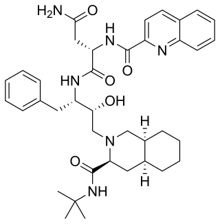 <span class="mw-page-title-main">Saquinavir</span> Chemical compound