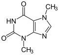 de: Struktur von Theobromin; en: Structure of theobromine