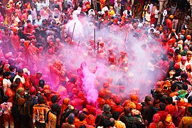 Indian festival of Holi celebrated in Maharashtra, India