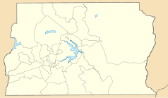 Mapa konturowa Dystryktu Federalnego, w centrum znajduje się punkt z opisem „Brasília”