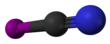 Ball and stick model of cyanogen iodide