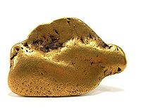 An Alaska gold nugget weighing 63.8 grams.