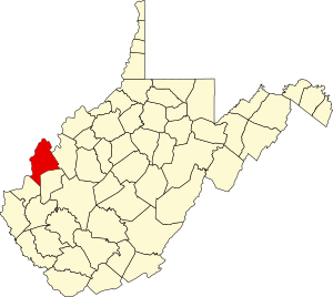 Map of West Virginia highlighting Mason County