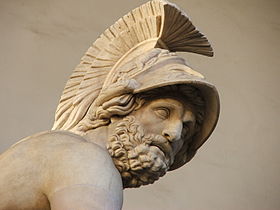 Ménélas soutenant le corps de Patrocle (Florence, Loggia dei Lanzi, Piazza della Signoria).