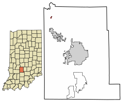 Location in Monroe County, Indiana