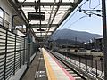 The platform in March 2017, looking east toward Kabe