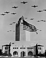 Randolph AFB Taj Mahal in 1942, with training planes overhead