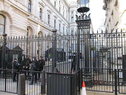 Protective fence at 10 Downing Street