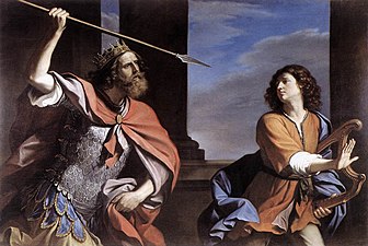 Saul tenta di uccidere David con la lancia, 1646 - Galleria nazionale d'arte antica di Roma