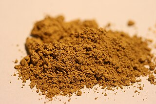 <span class="mw-page-title-main">Ochre</span> Earth pigment of characteristic colour