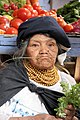 Old woman in market in Ecuador