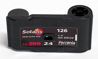 <span class="mw-page-title-main">126 film</span> Cartridge-based film format used in still photography