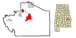 Location in Macon County, Alabama