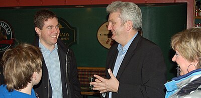 Richard Mahoney (right), speaking to a friend MahoneysMonday1.jpg