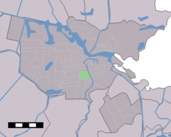 Location of De Pijp (green) in Amsterdam