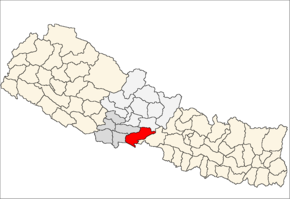 Nawalparasi District i Lumbini Zone (grå) i Western Development Region (grå + lysegrå)