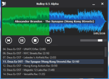 A playlist in an audio player Nulloy-player-screenshot-dark.png