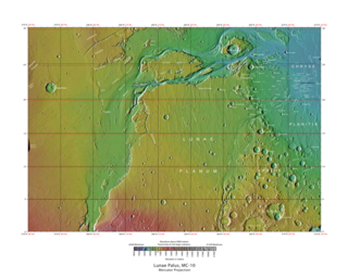 <span class="mw-page-title-main">Lunae Palus quadrangle</span> Quadrangle map of Mars