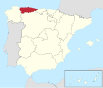 Situation géographique des Asturies en Espagne.