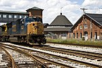 Thumbnail for File:B and O Martinsburg Shops with CSX train.jpg