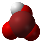 Spacefill model of bromic acid