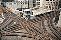 Chicago Transit Authority control tower at a busy loop junction