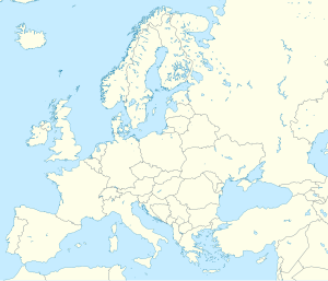 Mapa konturowa Europy, blisko centrum na dole znajduje się punkt z opisem „Kulm”