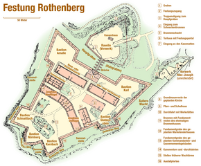 Karte der Festung Rothenberg