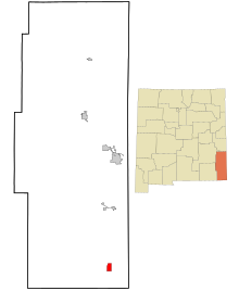 Lea County New Mexico Incorporated and Unincorporated areas Jal Highlighted.svg