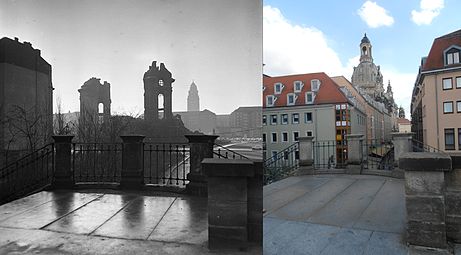 Die Dresdner Münzgasse 1967 und 2013