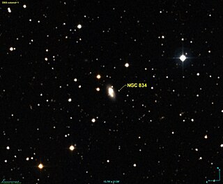 <span class="mw-page-title-main">NGC 834</span> Spiral galaxy in the constellation Andromeda