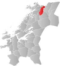 Kart som viser Høylandet kommune.