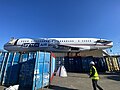 Fuselage being prepared for transportation