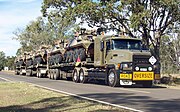 RACT Mack truck as a triple road-train carrying 6 ASLAVs