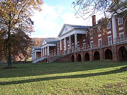 Main building at Sweet Springs Resort, designed by Thomas Jefferson.