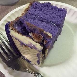 <span class="mw-page-title-main">Ube cake</span> Traditional Filipino chiffon or sponge cake made with ube