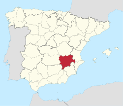 Map of Spain with Albacete highlighted