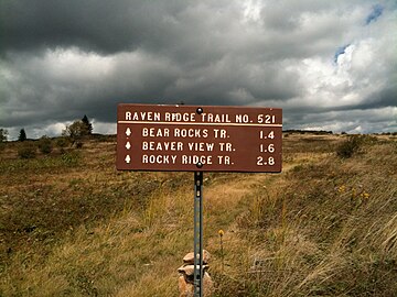 Trail sign in Dolly Sods North